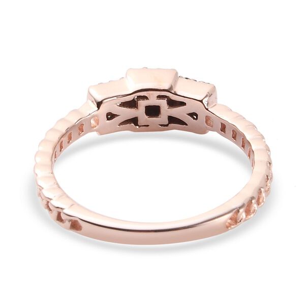 Champagner Diamant Ring 925 Silber Roségold Vermeil image number 5