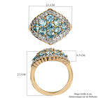 Kambodschanischer blauer und weißer Zirkon-Ring, 925 Silber Gelbgold Vermeil  ca. 2,92 ct image number 6