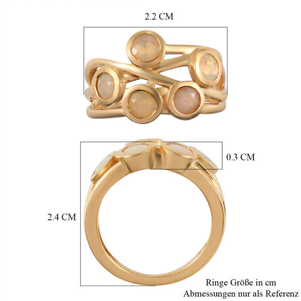Natürlicher Äthiopischer Opal Ring 925 Silber vergoldet image number 7