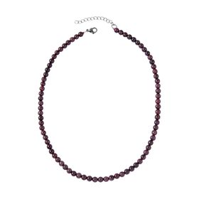 Rote Granat Halskette, ca. 45 cm, Edelstahl ca. 165,00 ct