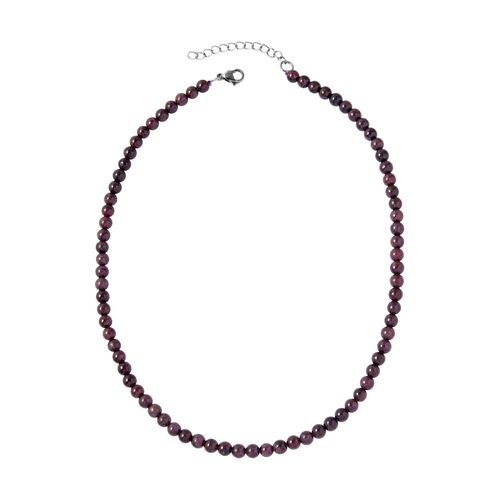 Rote Granat Halskette, ca. 45 cm, Edelstahl ca. 165,00 ct image number 0