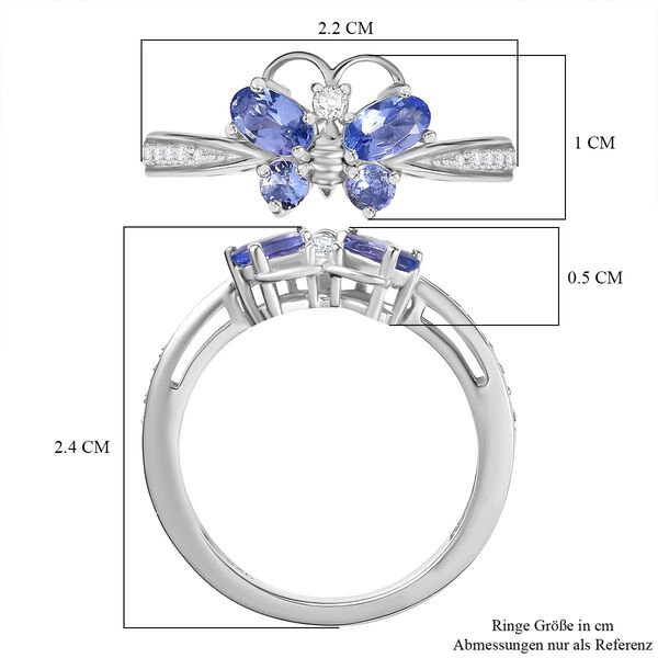 Tansanit und Zirkon Ring  - 0,86 ct. image number 7