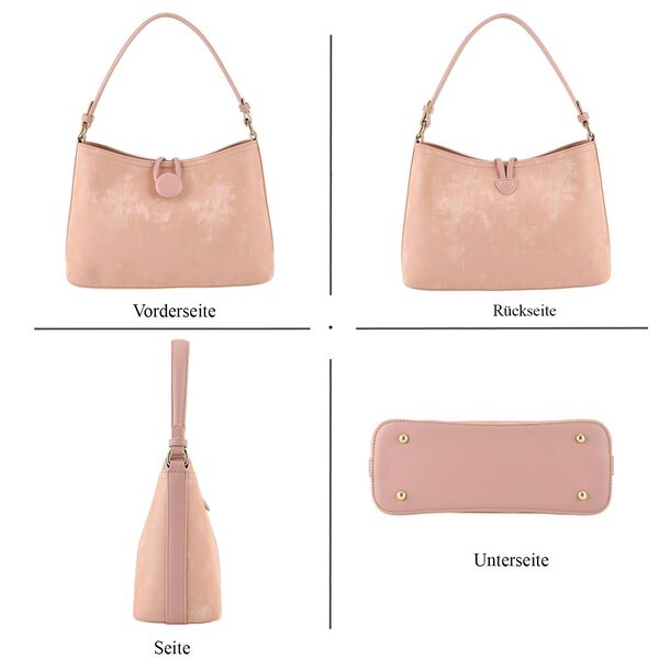 Crossbody Taschen Set 2 teilig mit Rei&szlig;verschlussfach und Innenfach 30 x 12 x 20 cm, Rosa image number 4