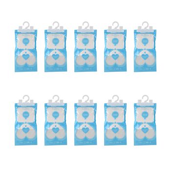 HOME SMART Hanging dehumidifier bag 220g*10  1.N.W: 220g Calcium chloride per bag  2. Without fragrance 3. White or blue hook+customized inner bag(Tymek)+blank outer bag  4.PET / PP 5. bag size:L30 x W16cm 6. G.W 250g