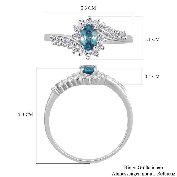 D’Joy AA blauer und weißer Zirkon Ring und Anhänger image number 13