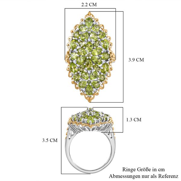 D&rsquo;Joy Peridot und Zirkon zweifarbiger Ring - 5,6 ct. image number 6
