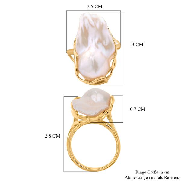 Wei&szlig;er Barockperlen-Ring - 15-25 mm image number 7