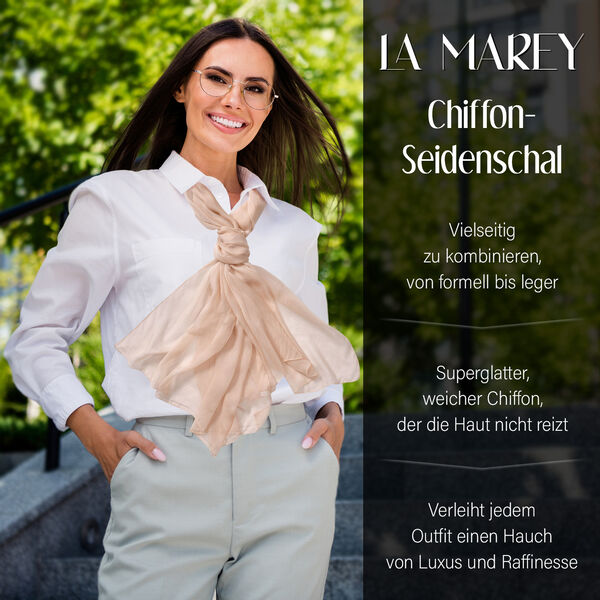 LA MAREY &ndash; Schal aus Maulbeerseide, Beige image number 2