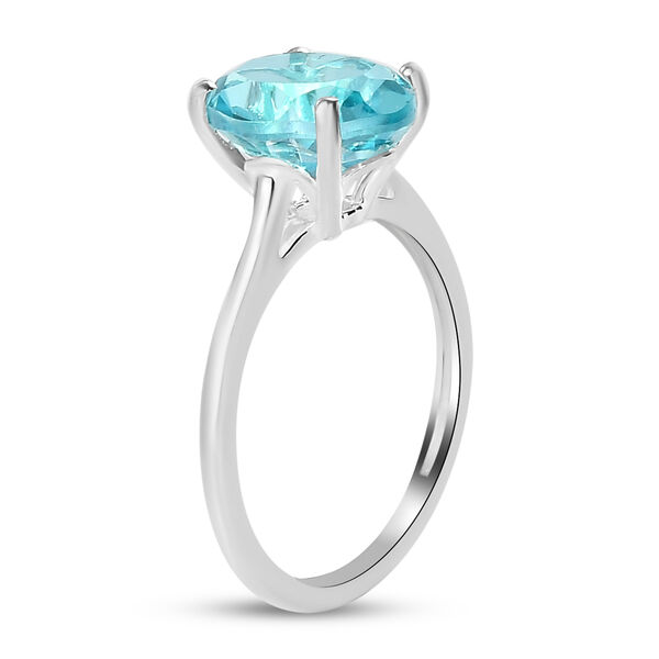 Paraiba Farbe Quarz Solitär-Ring, 925 Silber  ca. 2,43 ct image number 5