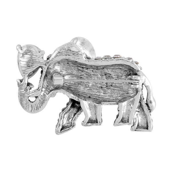 Schwarzer Kristall, Wei&szlig;er Kristall Brosche  Antik-silber-Plattierung image number 3