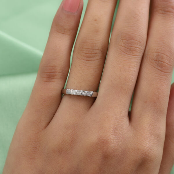 Diamant band Ring 925 Silber Platin-Überzug image number 3