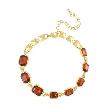 Braunes Kristall Armband, ca. 19 cm