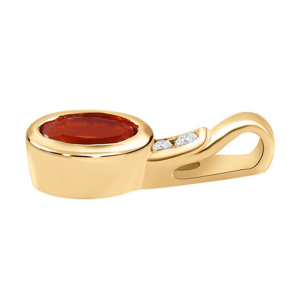Crimson Feueropal-Ring und Anh&auml;nger, 925 Silber vergoldet ca. 0.76 ct image number 7