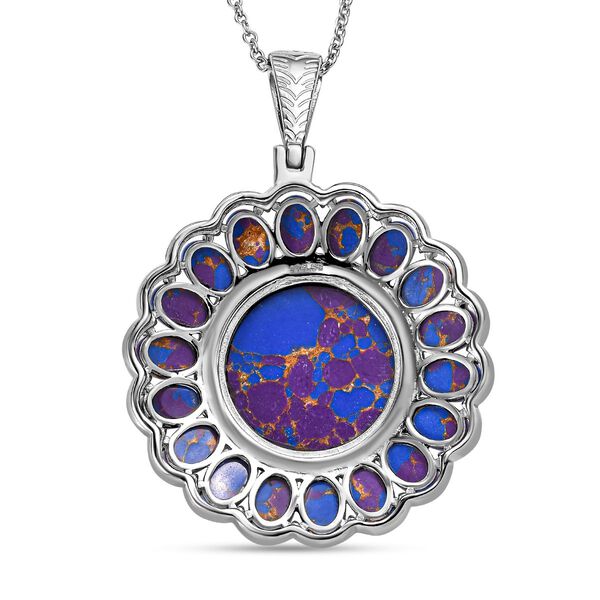 Lila T&uuml;rkis Schmuckset  Edelstahl ca. 32.62 ct. image number 5