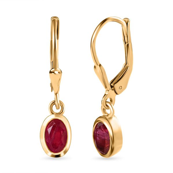 Afrikanische Rubin (Fissure gef&uuml;llt) Ohrringe - 1,33 ct.