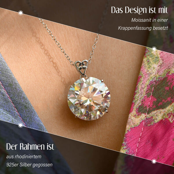 Moissanit Anh&auml;nger mit 60cm Kette - 32,34 ct. image number 3