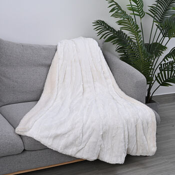 Luxusdecke aus Kunstfell, Gr&ouml;&szlig;e 150x200 cm, Wei&szlig;