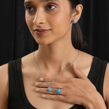 3er-Set blaues T&uuml;rkis Schmuckset - 19,77 ct.