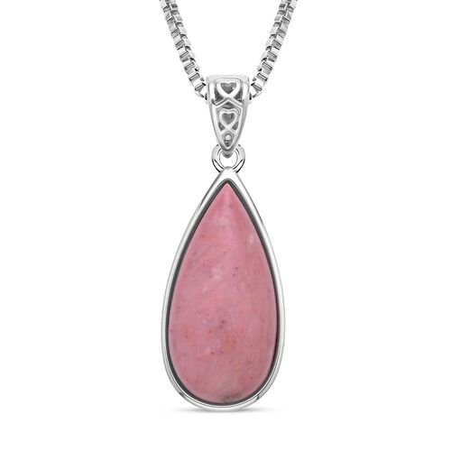 Rhodonit Anhänger mit Kette, Edelstahl ca. 45.00 ct image number 0
