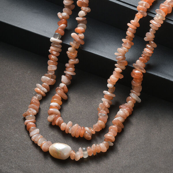 Sonnenstein, S&uuml;&szlig;wasser Perle Halskette ca. 203 cm image number 2