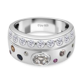 D joy AAA Premium Malagasy Regenbogen Mondstein, Mehrfarbig Saphir Ring 925 Silber rhodiniert (Gr&ouml;&szlig;e 17.00) ca. 1.35 ct