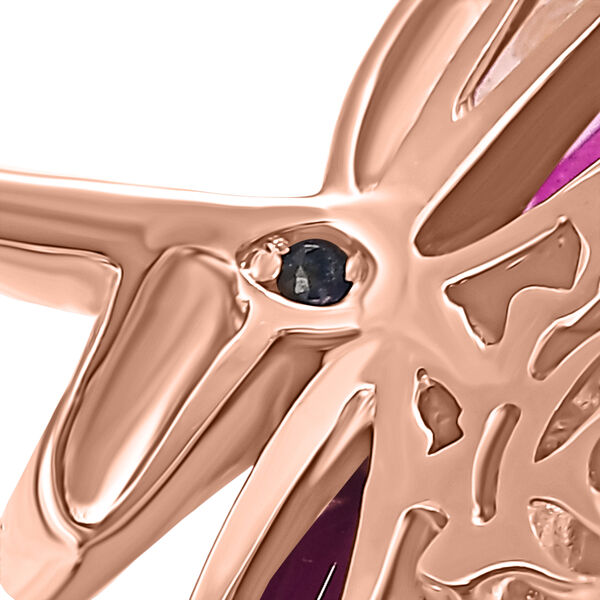 GP - Leuchtend Orchidee Quarz Triplette, Lotus Granat Ring 925 Silber 750 Ros&eacute;gold Vermeil (Gr&ouml;&szlig;e 18.00) ca. 2,44 ct image number 7