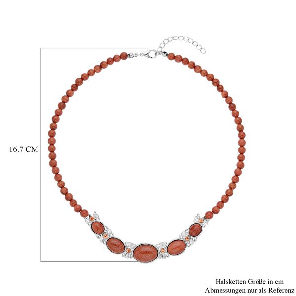 Goldene Sandstein Halskette, ca. 45 cm, ca. 110.00 ct image number 4