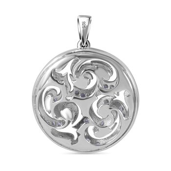 Wei&szlig;er Zirkonia Anh&auml;nger, 925 Silber rhodiniert