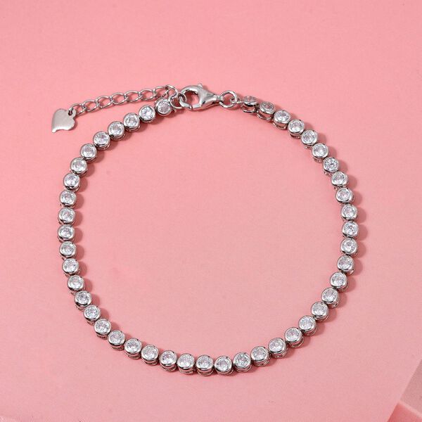 Lustro Stella Weißer Zirkonia Armband ca. 18 cm 925 Silber rhodiniert image number 1