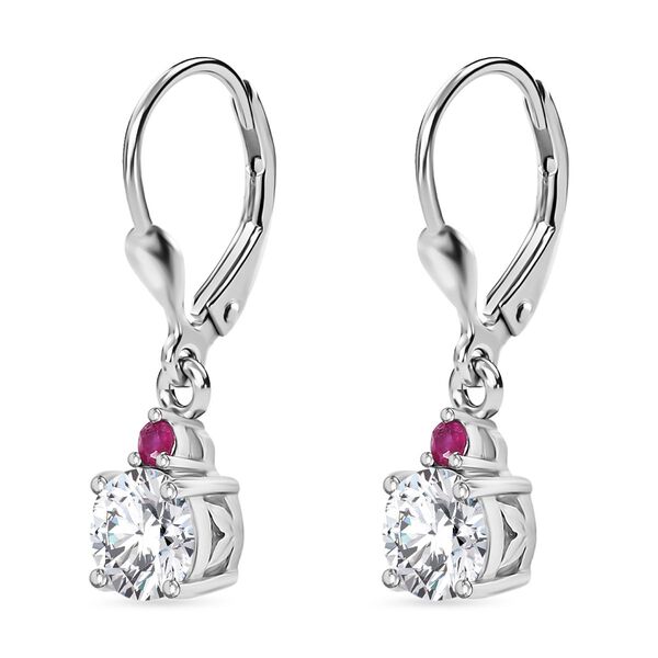 Moissanit und afrikanische Rubin-Ohrringe - 1,63 ct. image number 4