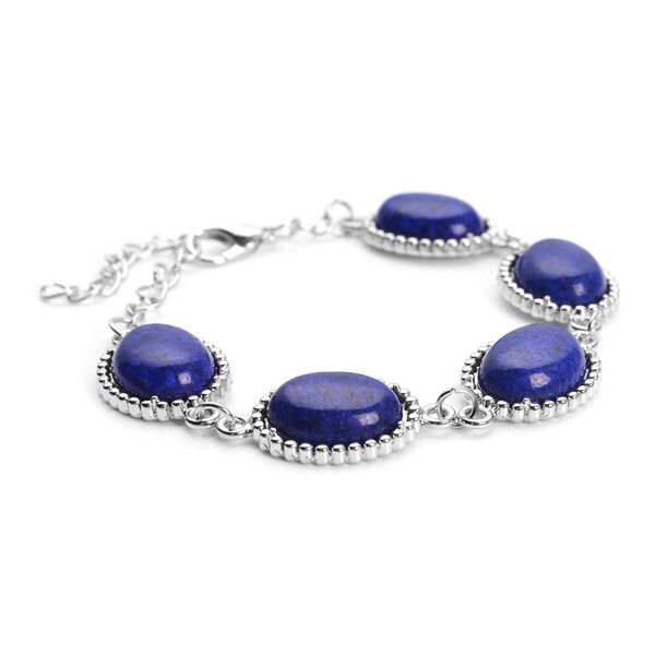 Lapislazuli-Ohrringe und Armband, reiner Edelstahl ca. 95,00 ct image number 2