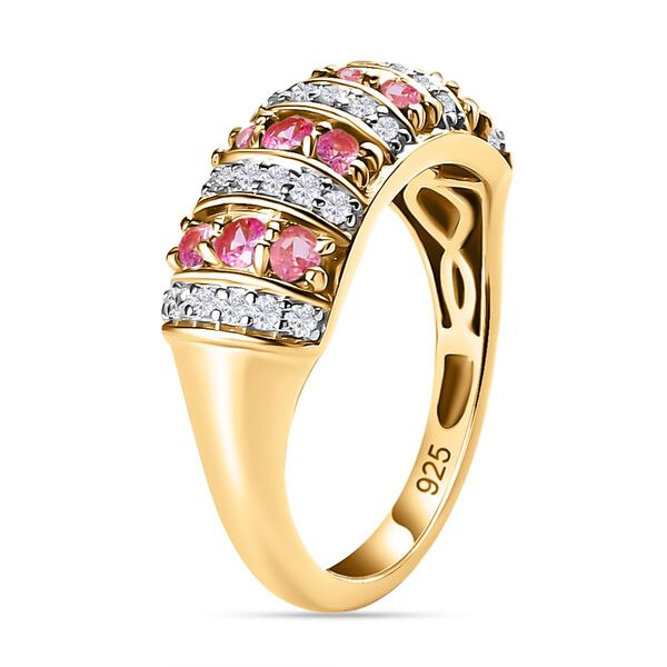 Rosa Saphir und Zirkon-Ring - 1,04 ct. image number 5