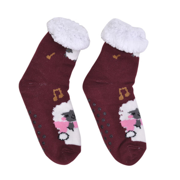 2er-Set W&auml;rmflasche mit Strickbezug, 2000ml und 1 Paar rutschfeste Haussocken mit Sherpa Futter, Einheitsgr&ouml;&szlig;e 18x32 cm&nbsp; image number 2