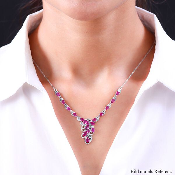 Afrikanische Rubin-Halskette, ca. 45 cm, 925 Silber platiniert ca. 6,29 ct image number 2