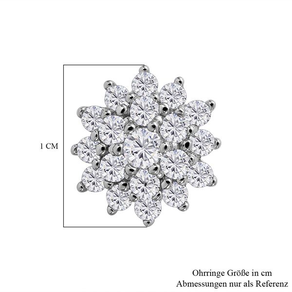 Lustro Stella - Wei&szlig;e Zirkonia Ohrringe, 925 Silber rhodiniert ca. 1.86 ct image number 3