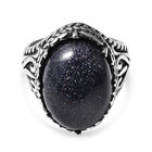 Blauer Sandstein Ring in Edelstahl image number 0