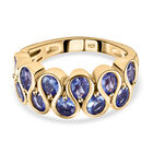 Tansanit-Ring, 925 Silber vergoldet (Größe 16.00) ca. 2,07 ct