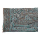 Premium Kollektion - gewebter Schal, Natur Seide und Wolle, Jamawar Design, 70x200 cm, Dunkelblau image number 4