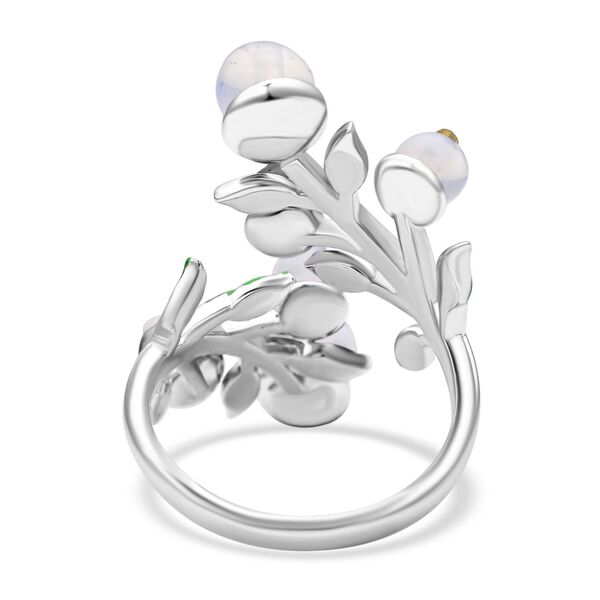 Opalit und weißer Kristall-Ring - 2 ct. image number 6