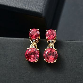 D'Joy Labor Padparadscha Saphir und Zirkon Ohrringe - 8,28 ct.