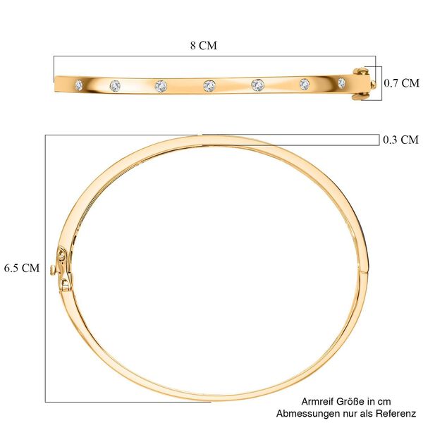 LUXURIANT SI-GH Labor Diamant 19cm Armreif, 925 Silber Gelbgold Vermeil - 0,25 ct. image number 4