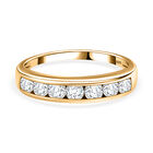 Moissanit Ring, 925 Silber vergoldet (Größe 21.00) ca. 0.75 ct