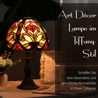 Art-Décor Lampe im Tiffany-Stil, Blumenmuster image number 4