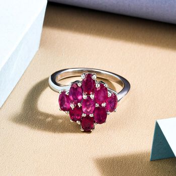 Afrikanischer Rubin-Ring, 925 Silber platiniert  ca. 2,95 ct