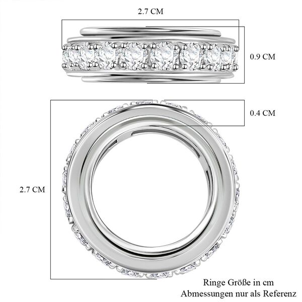 J Francis gefertigt mit SWAROVSKI- Wei&szlig;er Swarovski Kristall Spinning-Ring image number 7