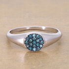 Blauer Diamant Ring 925 Silber Platin-Überzug (Größe 16.00) ca. 0,20 ct image number 1