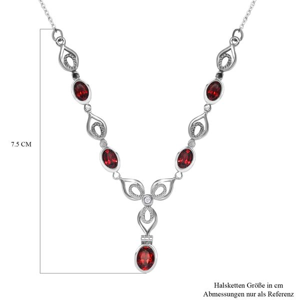 Rotes Granat Collier, ca. 45 cm Edelstahl ca. 3,25 ct image number 6