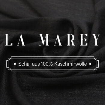 LA MAREY luxuri&ouml;ser und weicher Schal aus 100% Kaschmirwolle, 70x195 cm, Schwarz