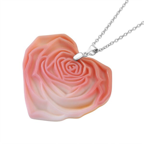 D'Joy Natürlicher Rosa Königsmuschel Perle Schmuckset ca. 50 cm 925 Silber rhodiniert ca. 0,00 ct. image number 3