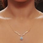 Natürliche, äthiopische Opal und Zirkon Halskette in Silber image number 2
